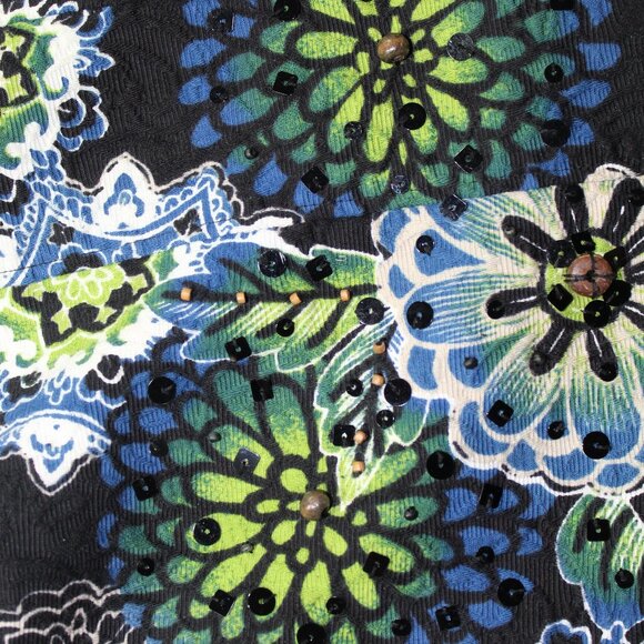 Chico’s Jacket Size Large - Gorgeous greens, blues with subtle bead accents - Picture 4 of 7